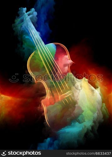 Music Dream series. Design composed of violin and abstract colorful paint as a metaphor on the subject of musical instruments, melody, sound, performance arts and creativity