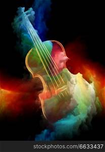 Music Dream series. Design composed of violin and abstract colorful paint as a metaphor on the subject of musical instruments, melody, sound, performance arts and creativity