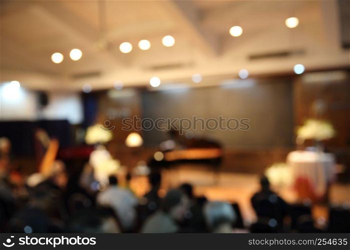 music hall with blur background and bokeh