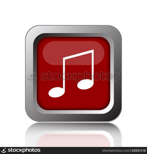 Music icon. Internet button on white background