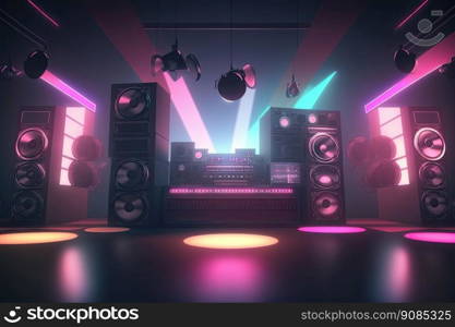 Music night party background. Illustration Generative AI. Music night party background. Illustration AI Generative