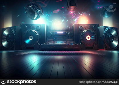 Music night party background. Illustration Generative AI. Music night party background. Illustration AI Generative