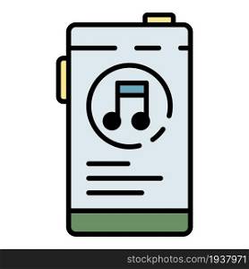 Music player apps icon. Outline music player apps vector icon color flat isolated. Music player apps icon color outline vector