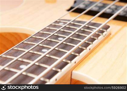 Musical concept with wooden guitar