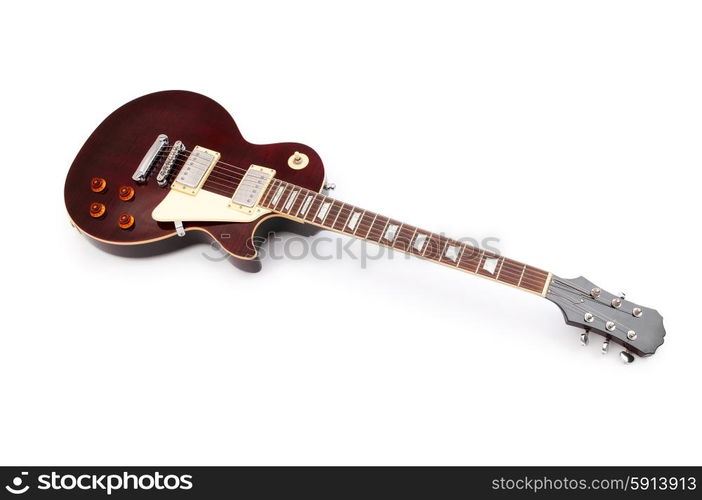 Musical guitar isolated on the white background