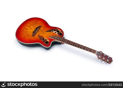 Musical guitar isolated on the white background