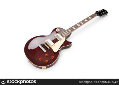 Musical guitar isolated on the white background