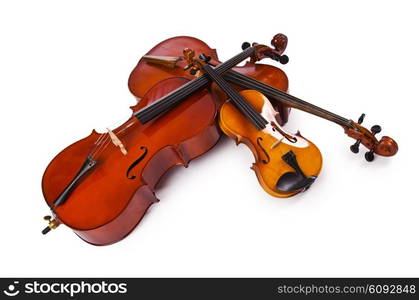 Musical instruments isolated on white