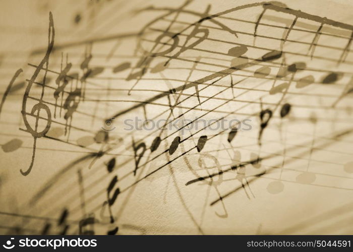 musical notation background.