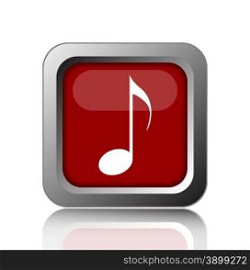 Musical note icon. Internet button on white background