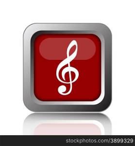 Musical note icon. Internet button on white background
