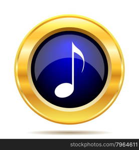 Musical note icon. Internet button on white background.