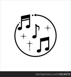 Musical Notes Icon, Symbol Representing A Musical Sound Vector Art Illustration