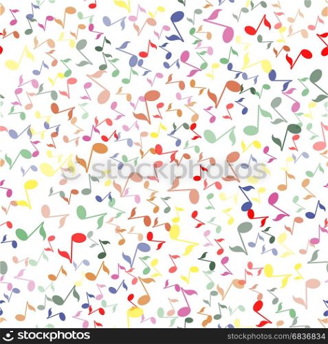 Musical Notes Seamless Pattern on White Background. Musical Notes Seamless Pattern