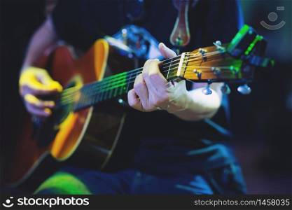 Musicians playing guitar in restaurants