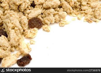 musli cereals isolated on white background