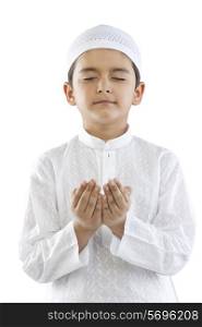 Muslim boy praying