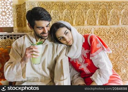 muslim couple arab restaurant