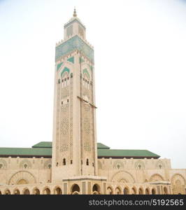 muslim in mosque the history symbol morocco africa minaret religion and blue sky