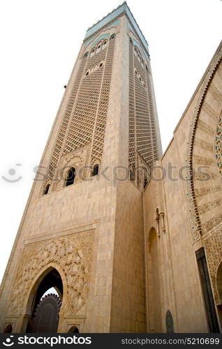 muslim in mosque the history symbol morocco africa minaret religion and blue sky