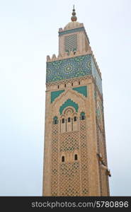 muslim in mosque the history symbol morocco africa minaret religion and blue sky