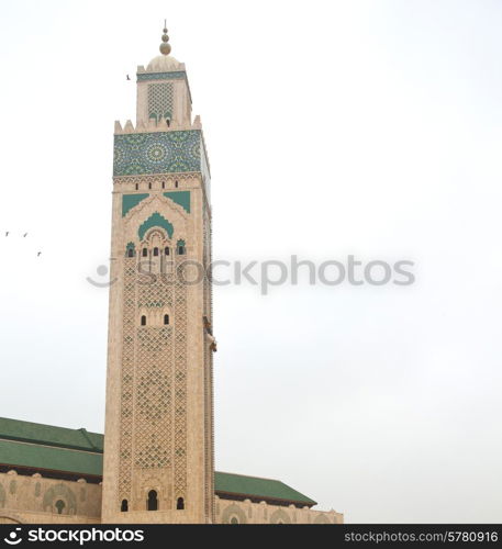 muslim in mosque the history symbol morocco africa minaret religion and blue sky