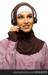 Muslim tech support woman isolated