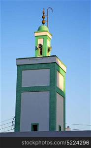 muslim the history symbol in morocco africa minaret religion and blue sky
