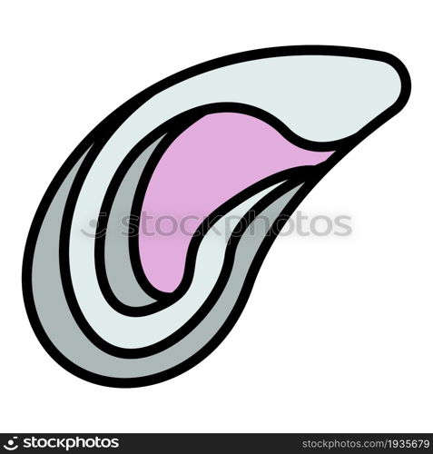Mussels icon. Outline mussels vector icon color flat isolated. Mussels icon color outline vector