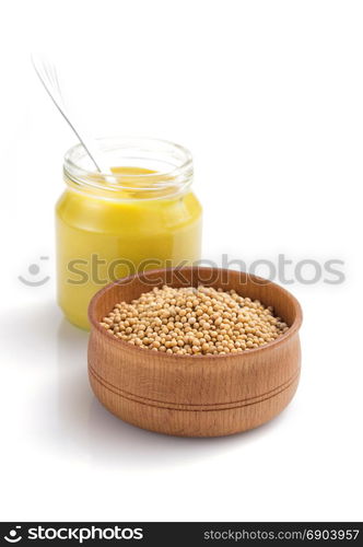 mustard sauce set collection isolated on white background