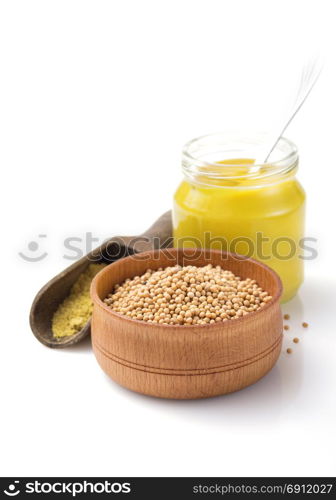 mustard sauce set collection isolated on white background