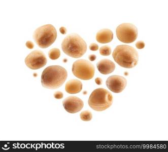 Mustard seeds in the shape of a heart on a white background.. Mustard seeds in the shape of a heart on a white background