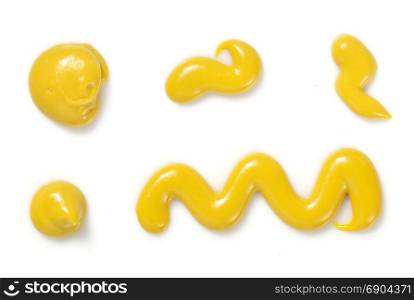 mustard spill and splash isolated on white background