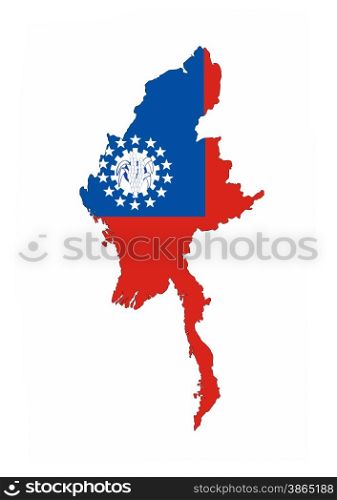 myanmar country flag map shape national symbol