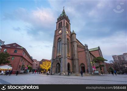 Myeongdong Cathedral in Seoul city, South Korea.