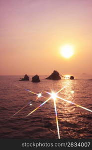 Myotoiwa stone and Morning sun