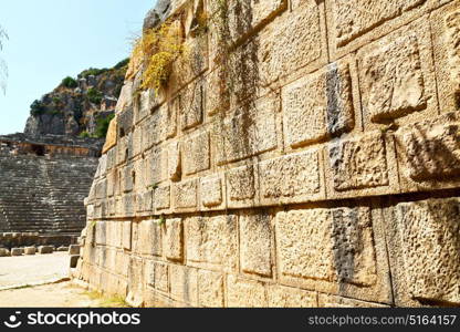 myra in turkey europe old roman necropolis and indigenous tomb stone