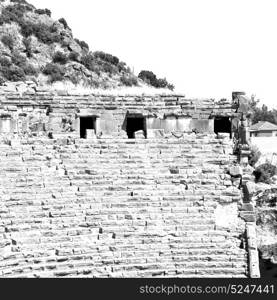 myra in turkey europe old roman necropolis and indigenous tomb stone