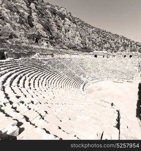 myra in turkey europe old roman necropolis and indigenous tomb stone