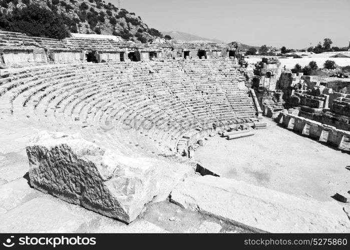 myra in turkey europe old roman necropolis and indigenous tomb stone