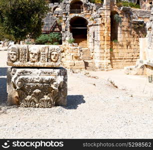 myra in turkey europe old roman necropolis and indigenous tomb stone