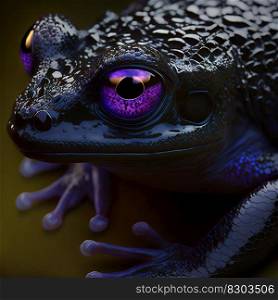 Mysterious blue frog. Tropical animal, fairytale wildlife character. Generated AI. Mysterious blue frog. Tropical animal, fairytale wildlife character. Generated AI.