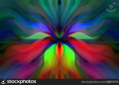 Mysterious Colorful Floral fractal neon lights. Seamless pattern fine art gradient colorful twirl effect color texture. Marble Twisted ink Light Fibers Effect Psychedelic Abstract background wallpaper
