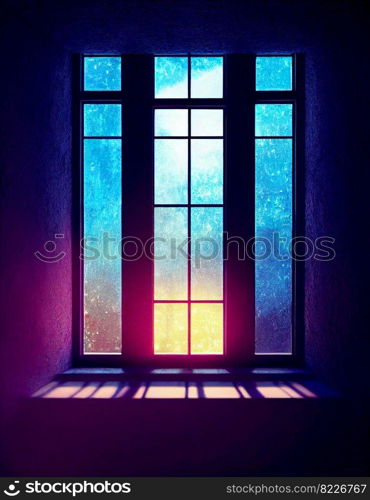 Mysterious window design 3d illustrated