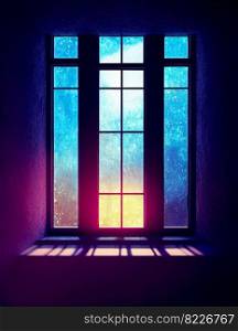 Mysterious window design 3d illustrated