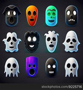 mystery ghost scary character ai generated. spirit symbol, boo costume, icon fantasy mystery ghost scary character illustration. mystery ghost scary character ai generated