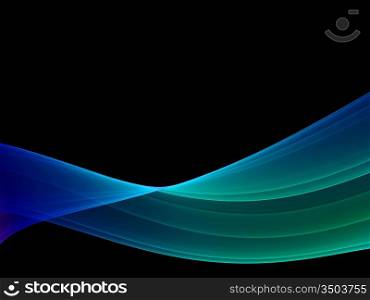 mystical wave - multicolored high quality render, black background