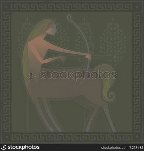 Mythological character of a woman with the body of a horse