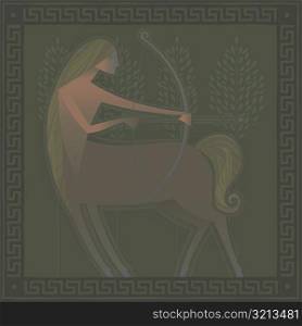 Mythological character of a woman with the body of a horse