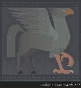 Mythological character of an eagle with a body of a horse